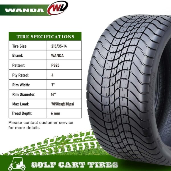 WANDA 215/35-14 Golf Cart ATV Tires 4 Ply 215/35x14 -Set 4-14009