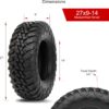 Tusk Terrabite Set Of 4 UTV ATV Tires (27x9-14 / 27x11-14)