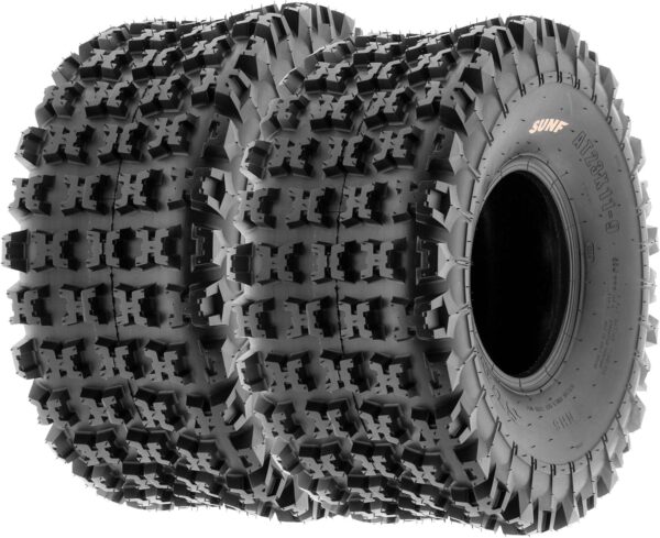 Set of 4 19x7-8 Front & 20x11-9 Rear ATV UTV Knobby Sport Tires,6 PR Tubeless A027