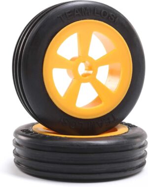 Losi Rib Front Tire Mounted Orange 2 Mini JRX2 LOS41019 RC Tire