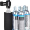 BriskMore CO2 Inflator Kits with 9X16g or 5 X 16g CO2 Cartridges, Presta and Schrader Valve Compatible, Bike Tire CO2 Pump, Included Insulated Sleeve