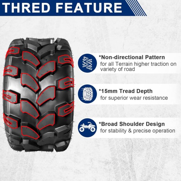 MaxAuto Sport ATV Tires 18x9.5-8 Lawn Mower Tires ATV UTV Off-Road Tires Knobby Sport Golf Cart Tractor Turf Tire 18x9.50x8 All-Terrain 4PR P311 Set of 4