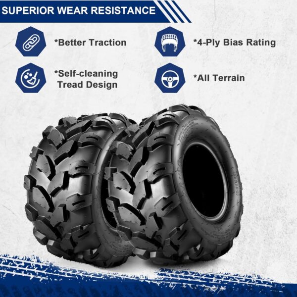MaxAuto Sport ATV Tires 18x9.5-8 Lawn Mower Tires ATV UTV Off-Road Tires Knobby Sport Golf Cart Tractor Turf Tire 18x9.50x8 All-Terrain 4PR P311 Set of 4
