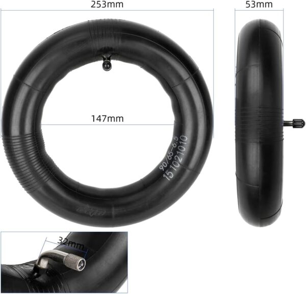 Morelian 90/65-6.5 Thickened Inner Tube Angle Valve Electric Scooter Inner Tire Replacement Compatible with 11 Inch 110/50-6.5 Tires