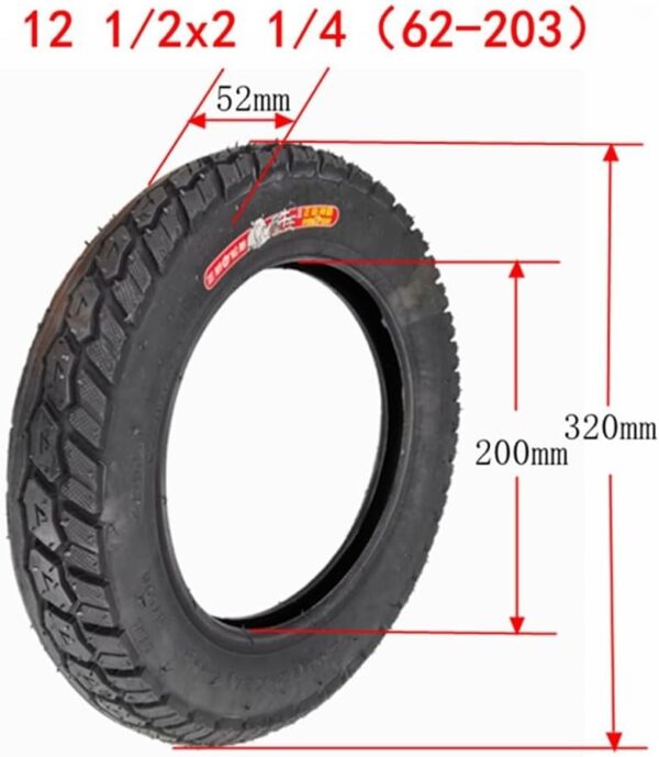 Scooter Inner Tube 12 1/2 x 2 1/4 (62-203) Angled Valve Stem 12.5" x 2.5" Tube for Most Electric Bicycle/Scooter Tyres (Tyres)