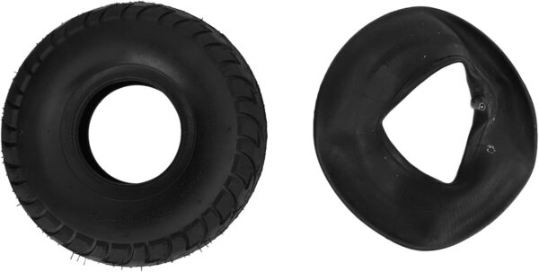 Shanrya 10 Inch Tire and Tube, 4.10/3.50‑4 Tire and Tube Butyl Rubber Heavy Duty Shock Absorption for Hand Trucks for Lawn Mowers
