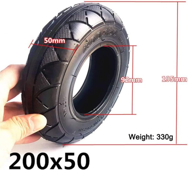 JQCHY Electric Scooter Tires, 8-inch Electric Scooter Front and Rear Wheels 200x50 Non-Slip Wear-Resistant Tire Replacement Parts,1 Inner and Outer Tube