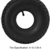 Shanrya 10 Inch Tire and Tube, 4.10/3.50‑4 Tire and Tube Butyl Rubber Heavy Duty Shock Absorption for Hand Trucks for Lawn Mowers