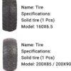 JQCHY Electric Scooter Tires, Explosion-proof Solid Tires, Non-slip, Wear-resistant Maintenance-free Suitable for 160x6.5 Small Hummer, 200x85 90 Scooter