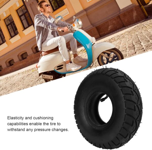 Shanrya 10 Inch Tire and Tube, 4.10/3.50‑4 Tire and Tube Butyl Rubber Heavy Duty Shock Absorption for Hand Trucks for Lawn Mowers