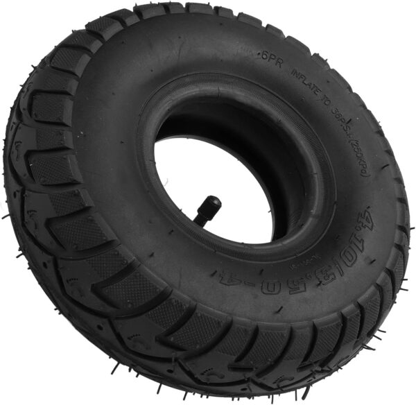 Shanrya 10 Inch Tire and Tube, 4.10/3.50‑4 Tire and Tube Butyl Rubber Heavy Duty Shock Absorption for Hand Trucks for Lawn Mowers