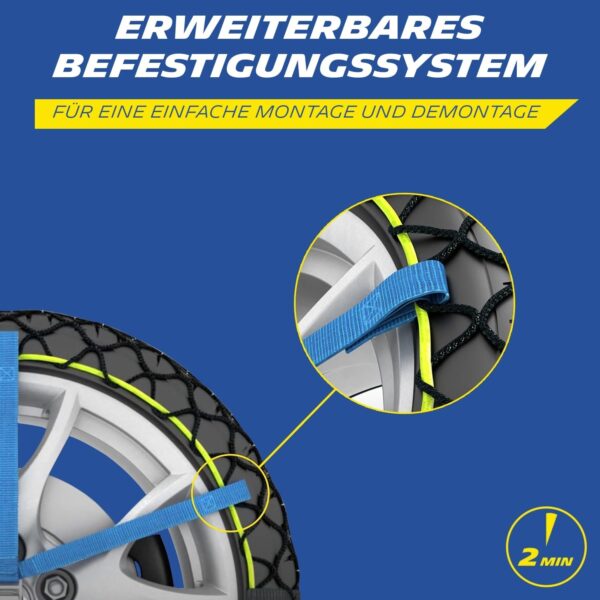 MICHELIN Easy Grip Evolution 7 Snow Chains Car Textile Snow Chains Pack of 2 Tyres Snow Chains Ultra Performance Easy to Use