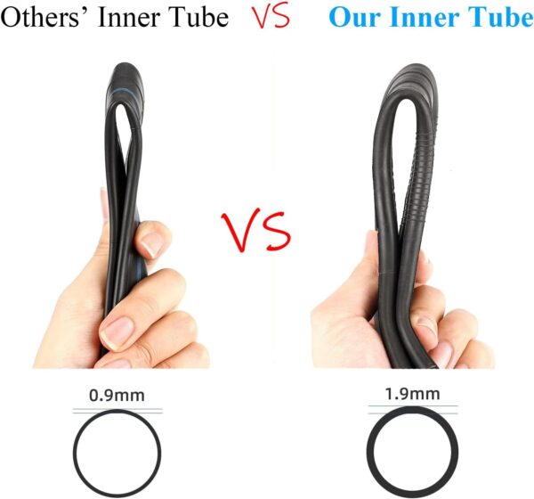 MIMIRACLE 60/70-6.5 Inner Tube Replacement 2-Pack Compatible with Segway Ninebot Max G30 G30D G30E G30LP for Electric Scooter 10 Inch Tires Straight Vavle