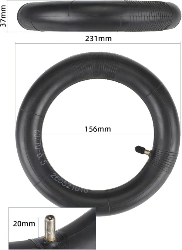 MIMIRACLE 60/70-6.5 Inner Tube Replacement 2-Pack Compatible with Segway Ninebot Max G30 G30D G30E G30LP for Electric Scooter 10 Inch Tires Straight Vavle