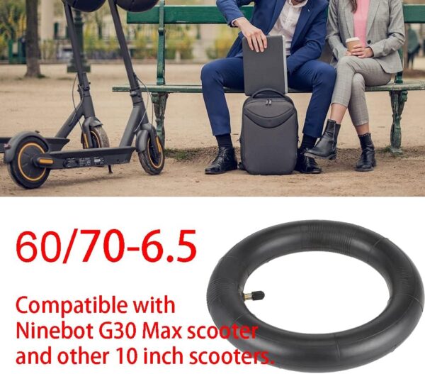 MIMIRACLE 60/70-6.5 Inner Tube Replacement 2-Pack Compatible with Segway Ninebot Max G30 G30D G30E G30LP for Electric Scooter 10 Inch Tires Straight Vavle